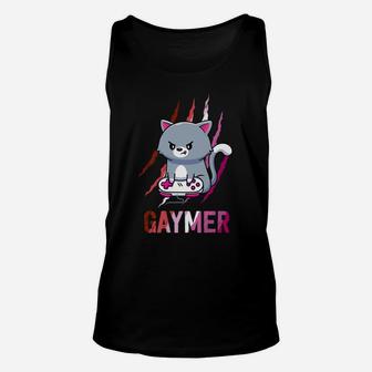 Lesbian Gaymer Geek Pride Lgbt Video Game Lovers Gift Cat Unisex Tank Top | Crazezy