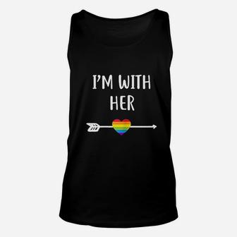 Lesbian Matching Couple Gifts Im With Her Unisex Tank Top | Crazezy