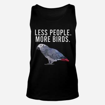 Less People More Birds Parrot Unisex Tank Top | Crazezy