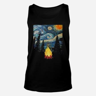 Let Go Campfire Starry Night Unisex Tank Top - Thegiftio