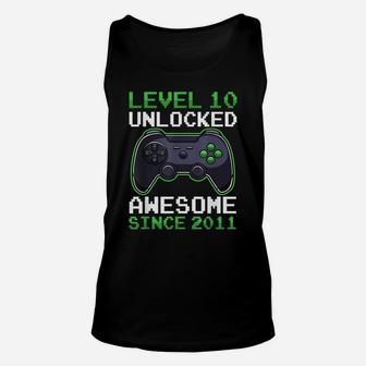 Level 10 Unlocked 10 Years Old Video Gamer Birthday Gift Unisex Tank Top | Crazezy CA