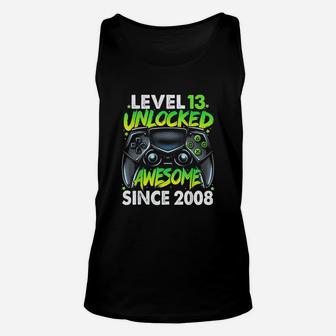 Level 13 Unlocked Awesome Since 2008 13Th Birthday Gaming Unisex Tank Top | Crazezy