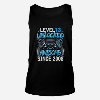 Level 13 Unlocked Awesome Since 2008 13Th Birthday Gaming Unisex Tank Top | Crazezy CA