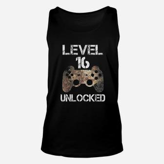 Level 16 Unlocked 16Th Birthday 16 Year Old Gamer Unisex Tank Top | Crazezy CA