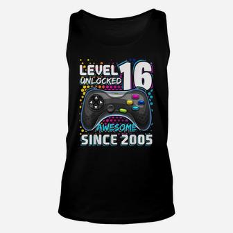 Level 16 Unlocked Awesome 2005 Video Game 16Th Birthday Gift Unisex Tank Top | Crazezy CA