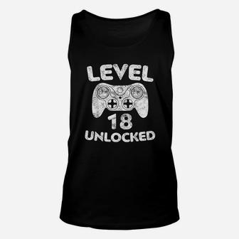 Level 18 Unlocked 18Th Video Gamer Birthday Gift Unisex Tank Top | Crazezy