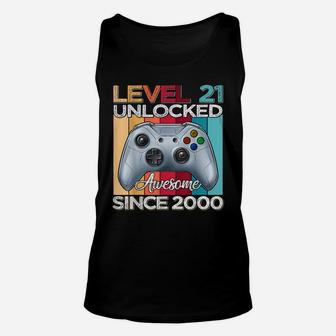 Level 21 Unlocked Awesome Since 2000 21St Birthday Gaming Unisex Tank Top | Crazezy CA