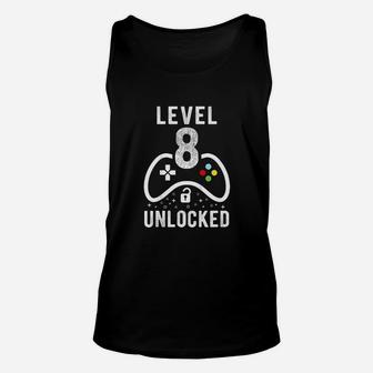 Level 8 Unlocked Video Game 8Th Birthday Unisex Tank Top | Crazezy