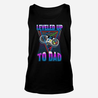 Leveled Up To Dad Gender Reveal Unisex Tank Top - Monsterry AU