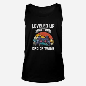 Leveled Up To Dad Of Twins Funny Video Gamer Gaming Unisex Tank Top | Crazezy