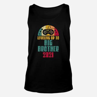 Leveling Up To Big Brother 2021 Gamer Baby Announcement Gift Unisex Tank Top - Thegiftio UK