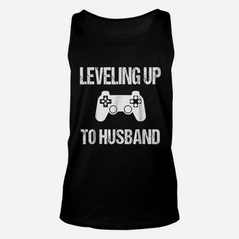 Leveling Up To Husband Engagement For Groom Video Game Lovers Unisex Tank Top - Seseable