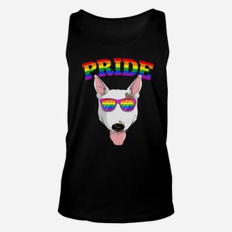 Lgbt Bull Terrier Dog Gay Pride Rainbow Lgbtq Cute Gift Unisex Tank Top - Monsterry