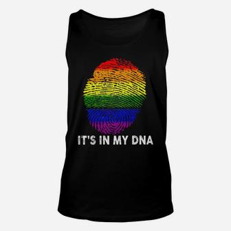 Lgbt Finger Print It's In My Dna Unisex Tank Top - Monsterry CA