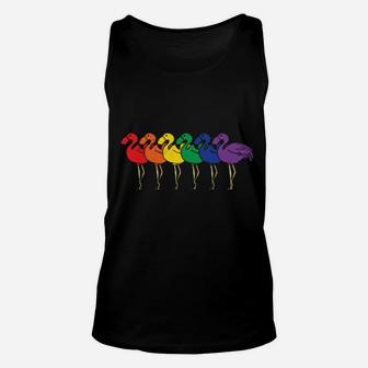 Lgbt Flamingo Rainbow Gay Lesbian Pride Gift Unisex Tank Top - Monsterry AU