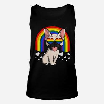 Lgbt French Bulldog Dog Gay Pride Rainbow Frenchie Unisex Tank Top - Monsterry UK