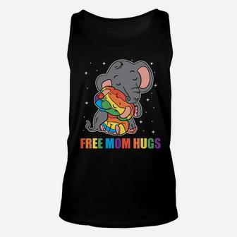 Lgbt Funny Rainbow Elephant Hugs Lesbian Gay Pride Unisex Tank Top - Monsterry