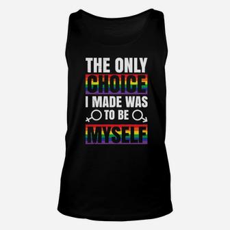 Lgbt Gay Pride Rainbow Slogan Choice Present Unisex Tank Top - Monsterry