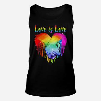 Lgbt Hand Holding Love Is Love Unisex Tank Top - Monsterry
