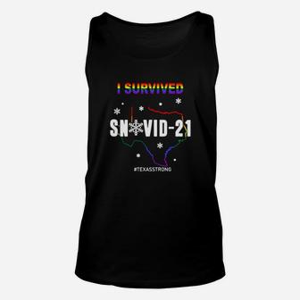 Lgbt I Survived Snovid 21 Texasstrong Unisex Tank Top - Monsterry AU
