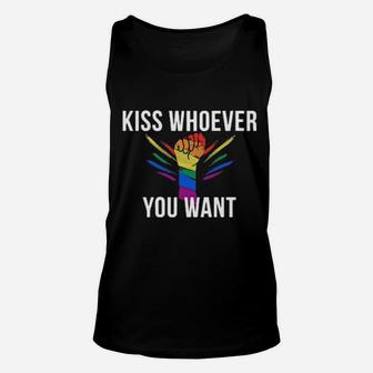 Lgbt Kiss Whoever You Want Unisex Tank Top - Monsterry