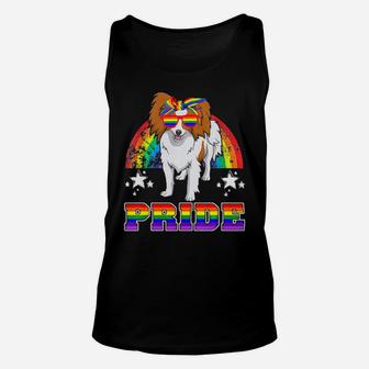 Lgbt Papillon Dog Gay Pride Rainbow Unisex Tank Top - Monsterry