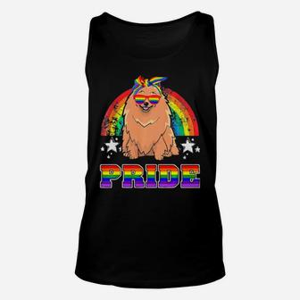 Lgbt Pomeranian Dog Gay Pride Rainbow Unisex Tank Top - Monsterry