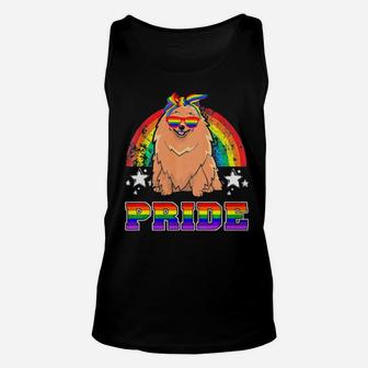 Lgbt Pomeranian Dog Gay Pride Rainbow Unisex Tank Top - Monsterry AU