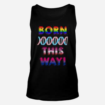Lgbt Pride Born This Way Colorful Lettering Unisex Tank Top - Monsterry UK