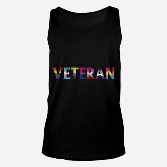Lgbt Proud Veteran Rainbow Gay Pride Flag Trans Us Military Unisex Tank Top | Crazezy