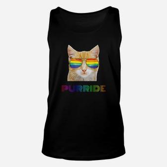 Lgbt Purride Funny Cat Unisex Tank Top - Monsterry