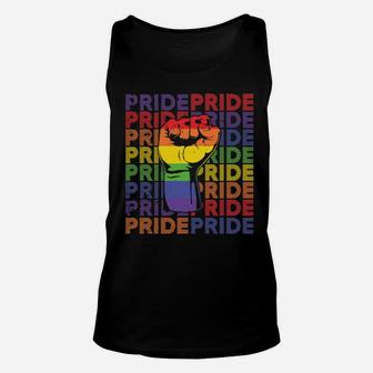 Lgbt Rainbow Fist Pride Lesbian Gay Support Present Unisex Tank Top - Monsterry