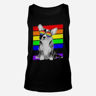 Lgbt Rainbow Flag Gay Pride Corgi Unisex Tank Top - Monsterry
