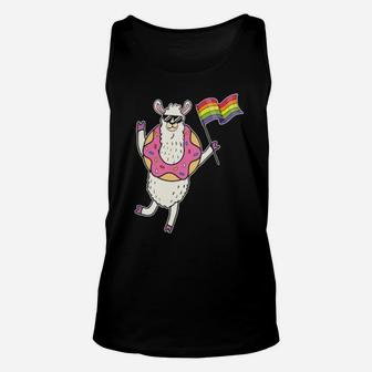 Lgbt Rainbow Funny Llama Gay Pride Lesbian Gift Unisex Tank Top - Monsterry