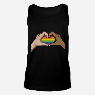 Lgbt Rainbow Heart Gay Pride Lesbian Equality Gift Unisex Tank Top - Monsterry