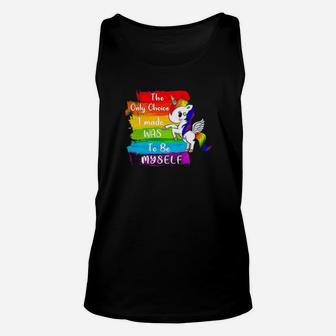 Lgbt Unicorn I Was Made To Be Myself Unisex Tank Top - Monsterry AU