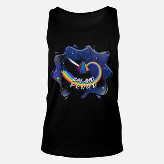 Lgbtq Gay And Proud Galaxy Rainbow Unisex Tank Top - Monsterry