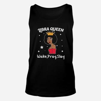 Libra Queen Black Women Afro Zodiac Sign Unisex Tank Top | Crazezy