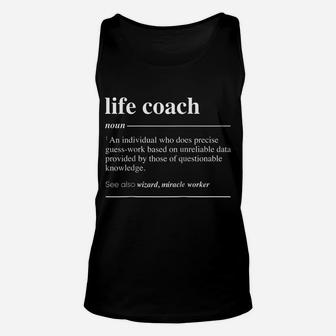 Life Coach Definition Funny Noun Raglan Baseball Tee Unisex Tank Top | Crazezy