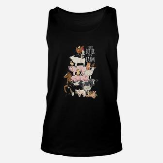 Life Is Better On The Farm Cute Animal Friends Unisex Tank Top | Crazezy