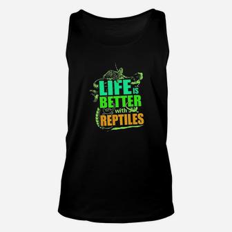 Life Is Better With Reptiles Leopard Gecko Unisex Tank Top | Crazezy DE