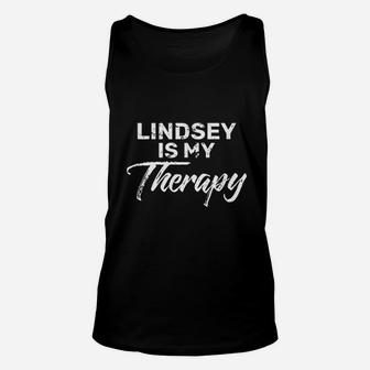 Lindsey Is My Therapy Unisex Tank Top | Crazezy CA