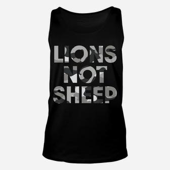 Lions Not Sheep Grey Gray Camo Camouflage Unisex Tank Top | Crazezy UK