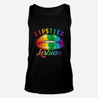 Lipstick Lesbian Cool Colored Lips Lgbt Unisex Tank Top | Crazezy UK