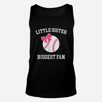 Little Sister Biggest Fan Baseball Unisex Tank Top | Crazezy CA