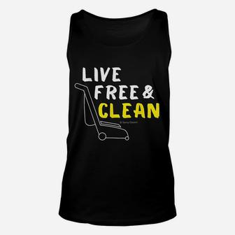 Live Free And Clean Vacuum For House Cleaner Unisex Tank Top - Thegiftio UK