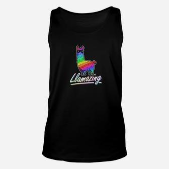 Llama Rainbow Llamazing Funny Animal Cool Image Gifts Unisex Tank Top - Thegiftio UK