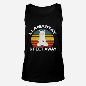 Llamastay 6 Feet Away Unisex Tank Top | Crazezy CA