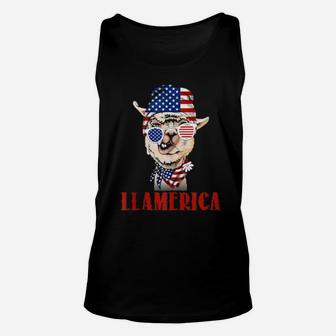 Llamerica American Llama Patriotic Usa 4Th Of July Unisex Tank Top - Monsterry