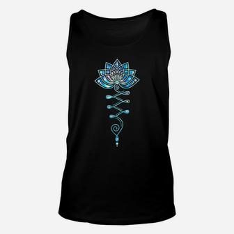 Lotus Flower Unalome Yoga Meditation Awareness Zen T-Shirt Unisex Tank Top | Crazezy